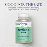 SOLARAY Gutshield botella y etiqueta claras, uso diario para la salud intestinal.