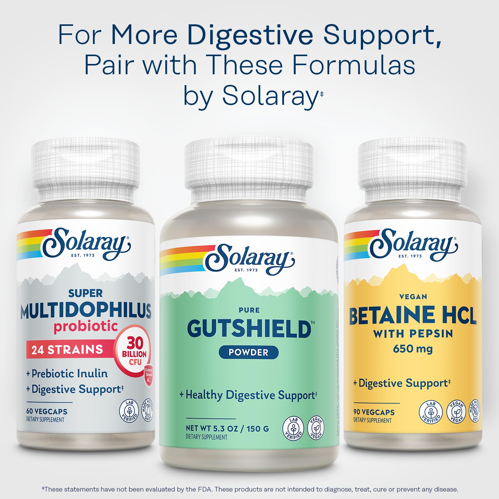 SOLARAY Gutshield instrucciones claras en etiqueta para consumo seguro.