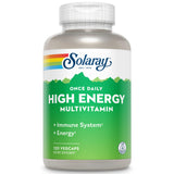 SOLARAY Multivitamínico de Alta Energía: etiqueta clara con información de ingredientes clave
