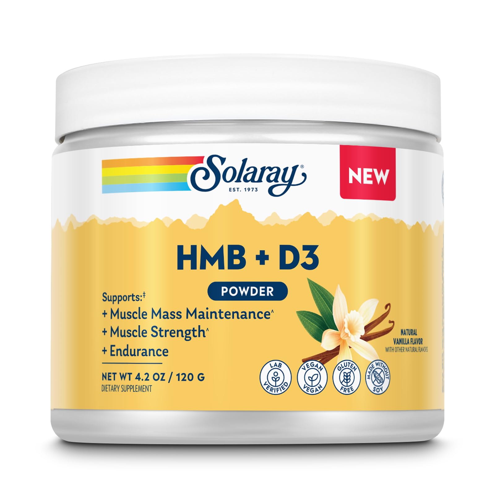SOLARAY HMB y D3 en bote, suplemento para resistencia muscular.