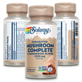 SOLARAY Hongo Fermentado Completo: etiqueta que resalta ingredientes de origen orgánico.