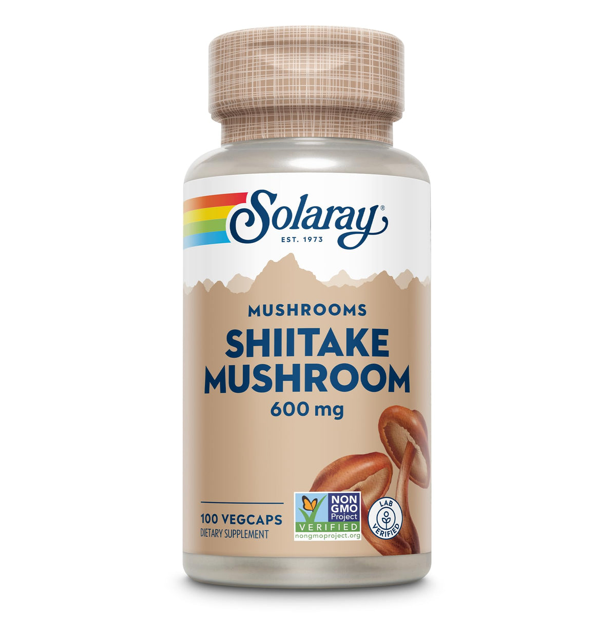 SOLARAY Shiitake en botella: suplemento para apoyar una dieta variada
