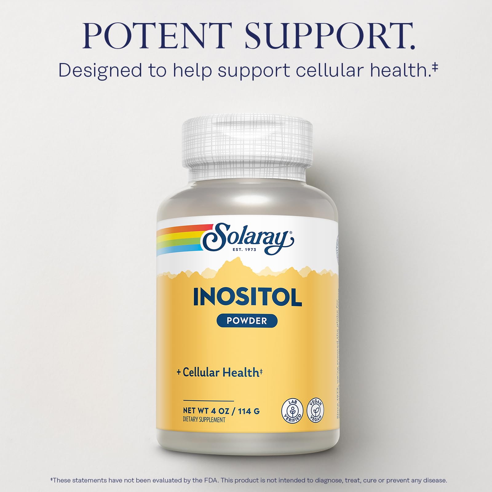 SOLARAY Inositol se mezcla fácilmente en agua o jugo