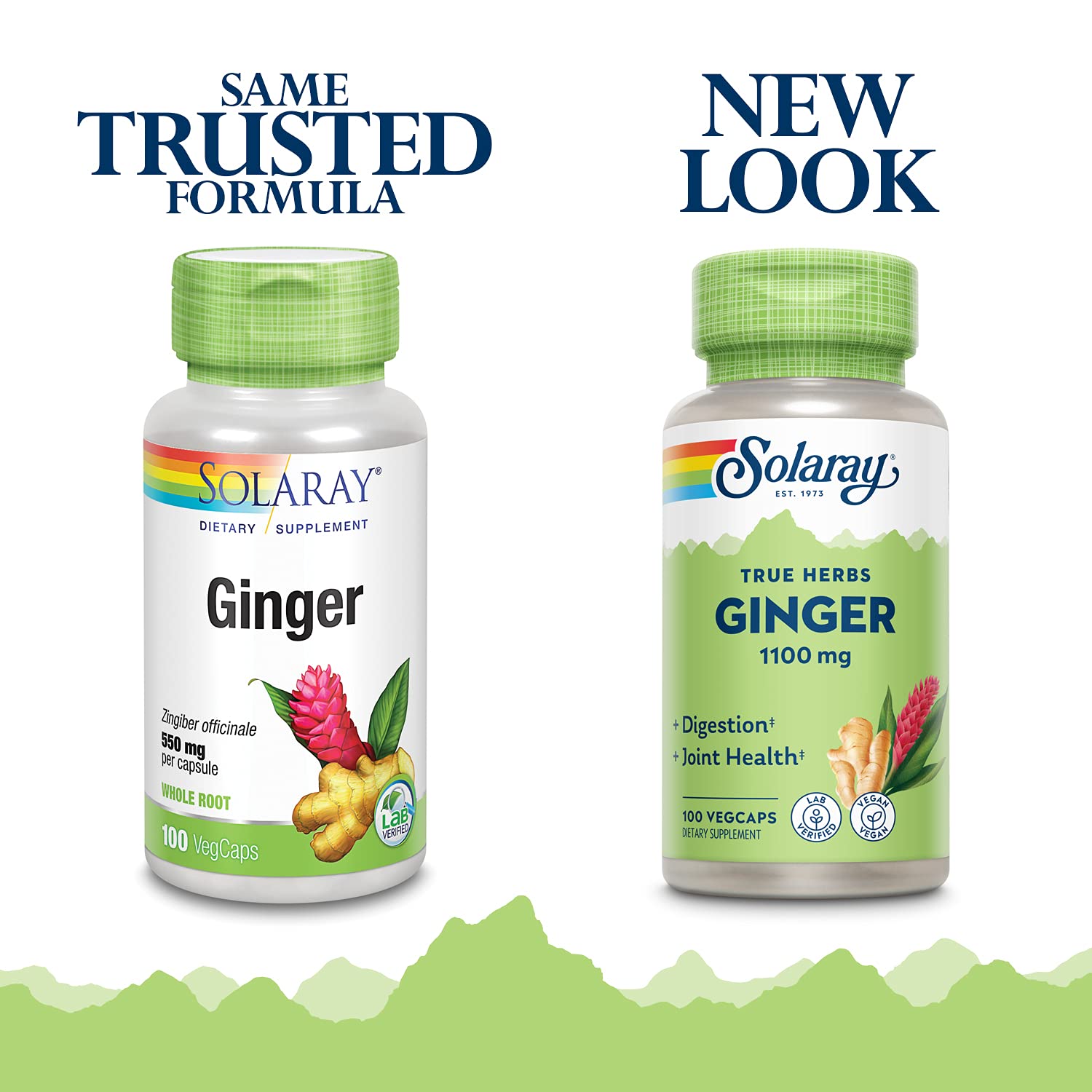 SOLARAY jengibre raíz 1100mg cápsulas para digestión