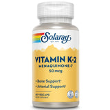 SOLARAY K2 MK7, cápsulas veganas, posible apoyo a la salud ósea diaria