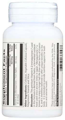 SOLARAY K2 MK7 origen Natto, fuente natural para la nutrición diaria.