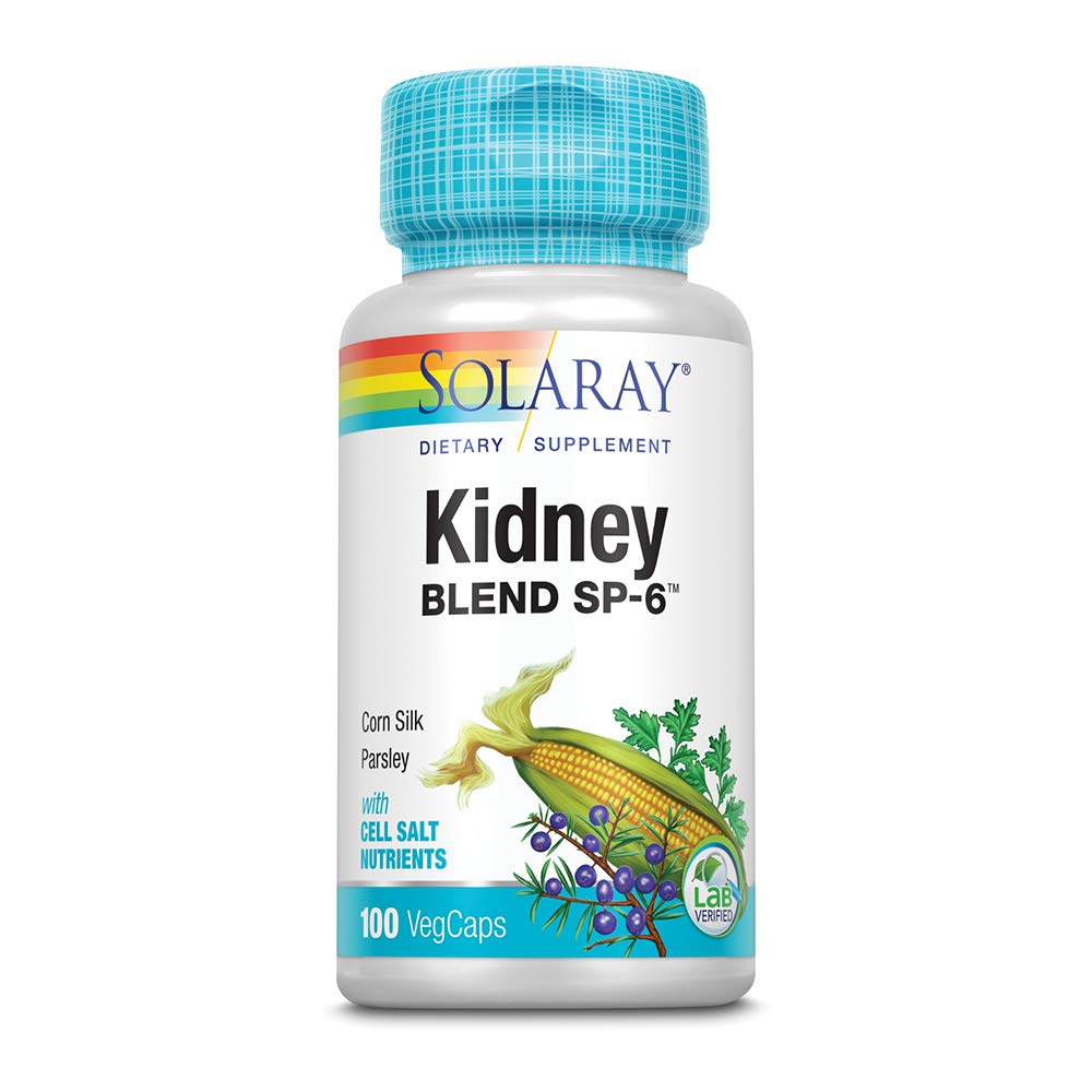 SOLARAY Kidney Blend SP-6: botella frontal, cápsulas veganas para uso diario