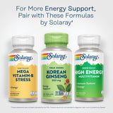 SOLARAY Ginseng Coreano uso diario: apoyo a la vitalidad en rutinas.