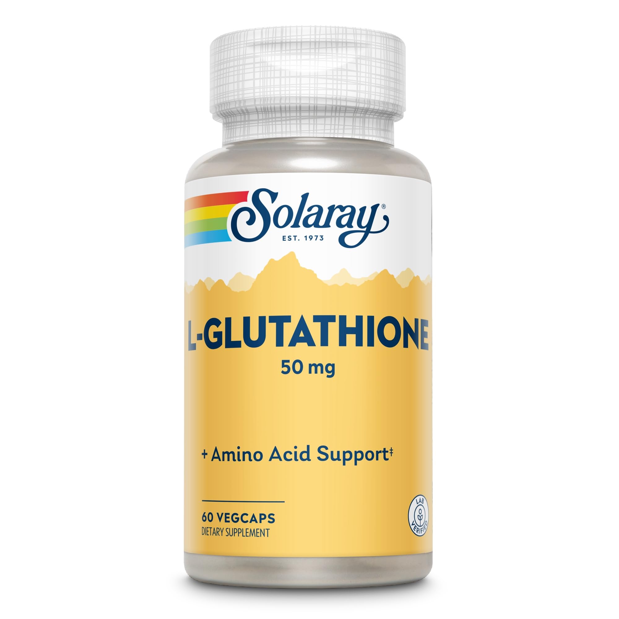 SOLARAY L-Glutatión: dosis diaria en VegCap para uso práctico.