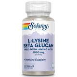 SOLARAY L-Lisina 1000 mg: cápsulas veganas para apoyo inmune diario y salud de piel