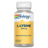 SOLARAY L-Lisina 500 mg, cápsulas veganas para bienestar diario.