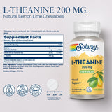 SOLARAY L-Theanine 200 mg gomitas sabor limón lima, apoyo al estado de ánimo.