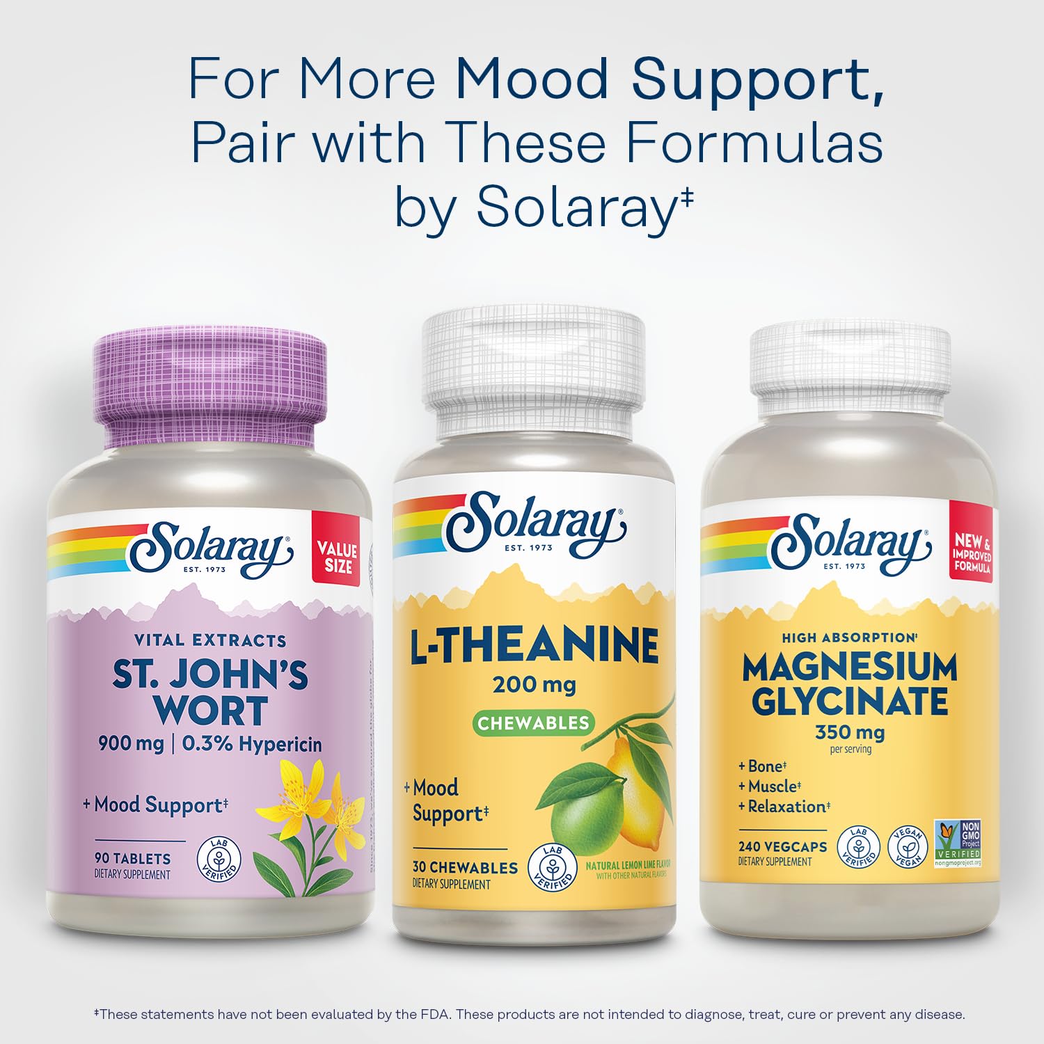 SOLARAY L-Theanine 200 mg uso diario, ayuda a mantener la calma en situaciones estresantes.