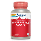 SOLARAY levadura roja de arroz en envase, posible apoyo para la salud cardiovascular.