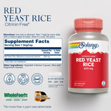 SOLARAY Levadura Roja de Arroz cápsulas, uso diario sencillo y cómodo