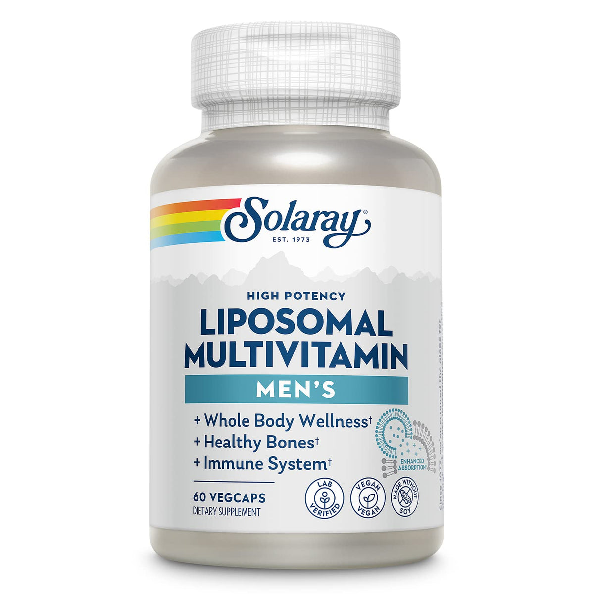 SOLARAY liposomal multivitamin para hombres en envase compacto para uso diario