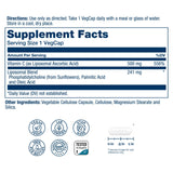 Cápsulas de SOLARAY Liposomal Vitamina C para mejor asimilación y uso diario.