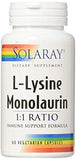 Solaray lisina L-monolaurina: cápsulas para uso diario y bienestar general.