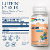 SOLARAY Luteína masticable para ojos, sabor arándano natural para toma diaria.