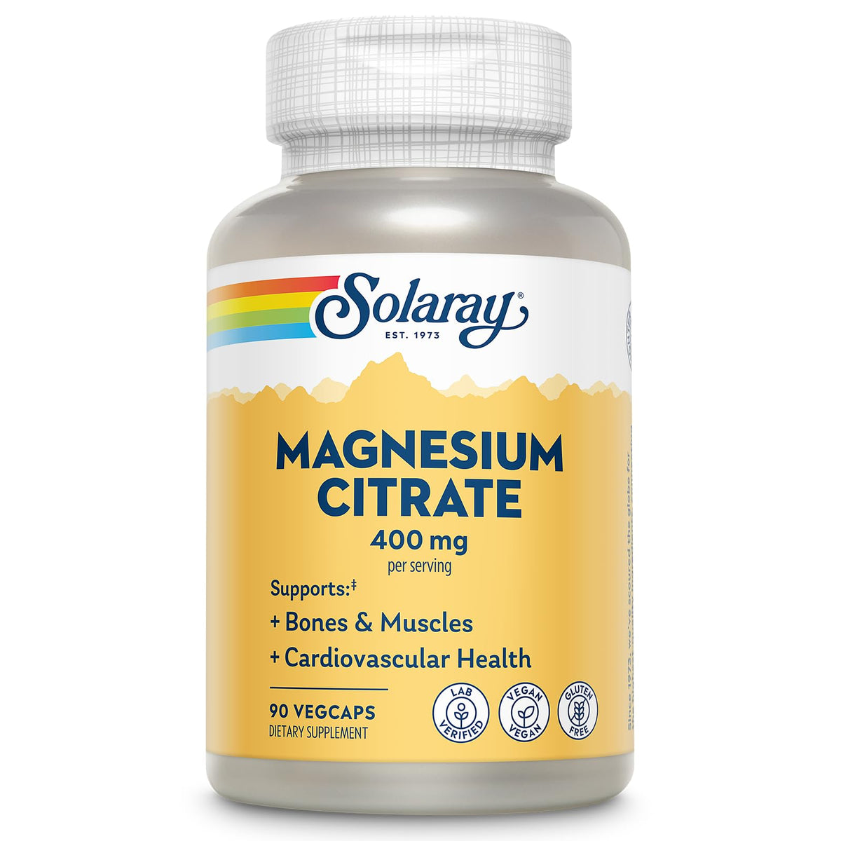 SOLARAY Magnesio Citrato 400 mg en botella para uso diario
