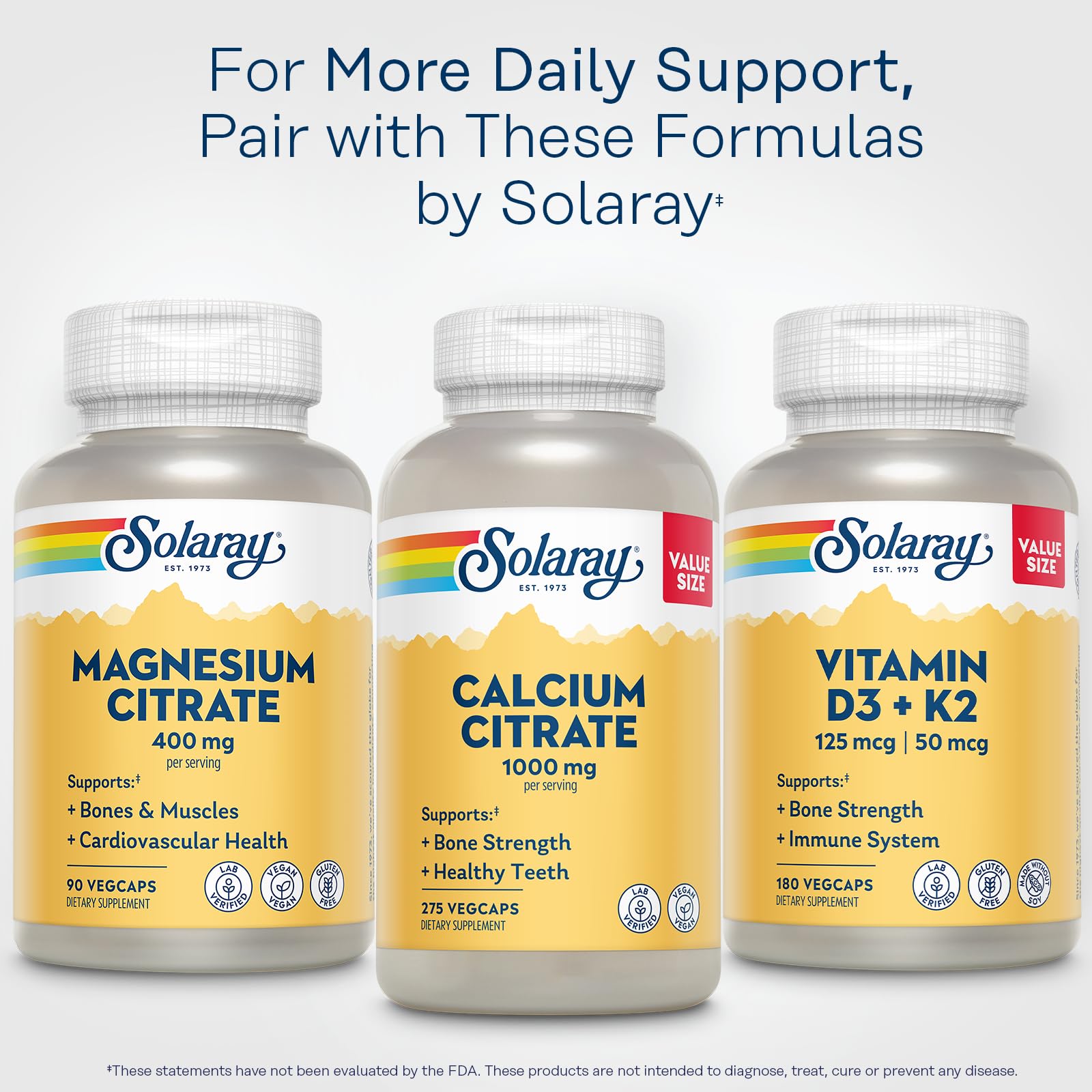 SOLARAY Magnesio Citrato 400 mg envase sostenible