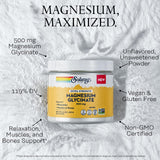 SOLARAY magnesio glicinato 500 mg sin sabor, mezcla fácil.