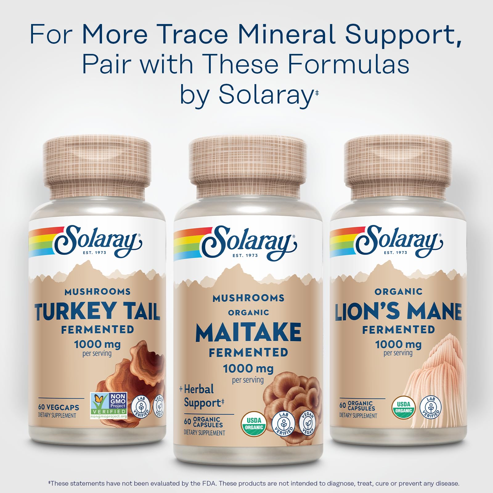 SOLARAY Maitake: laboratorio certificado garantiza calidad y pureza en cada lote