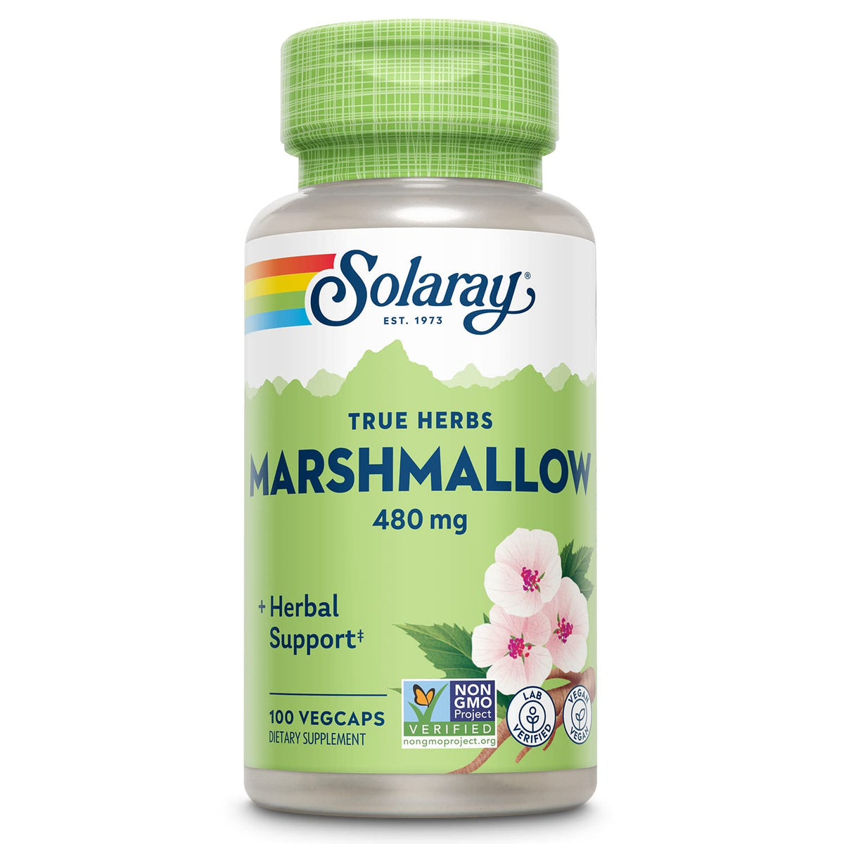 SOLARAY malvavisco raíz cápsulas, fuente de mucílagos y fibra soluble.