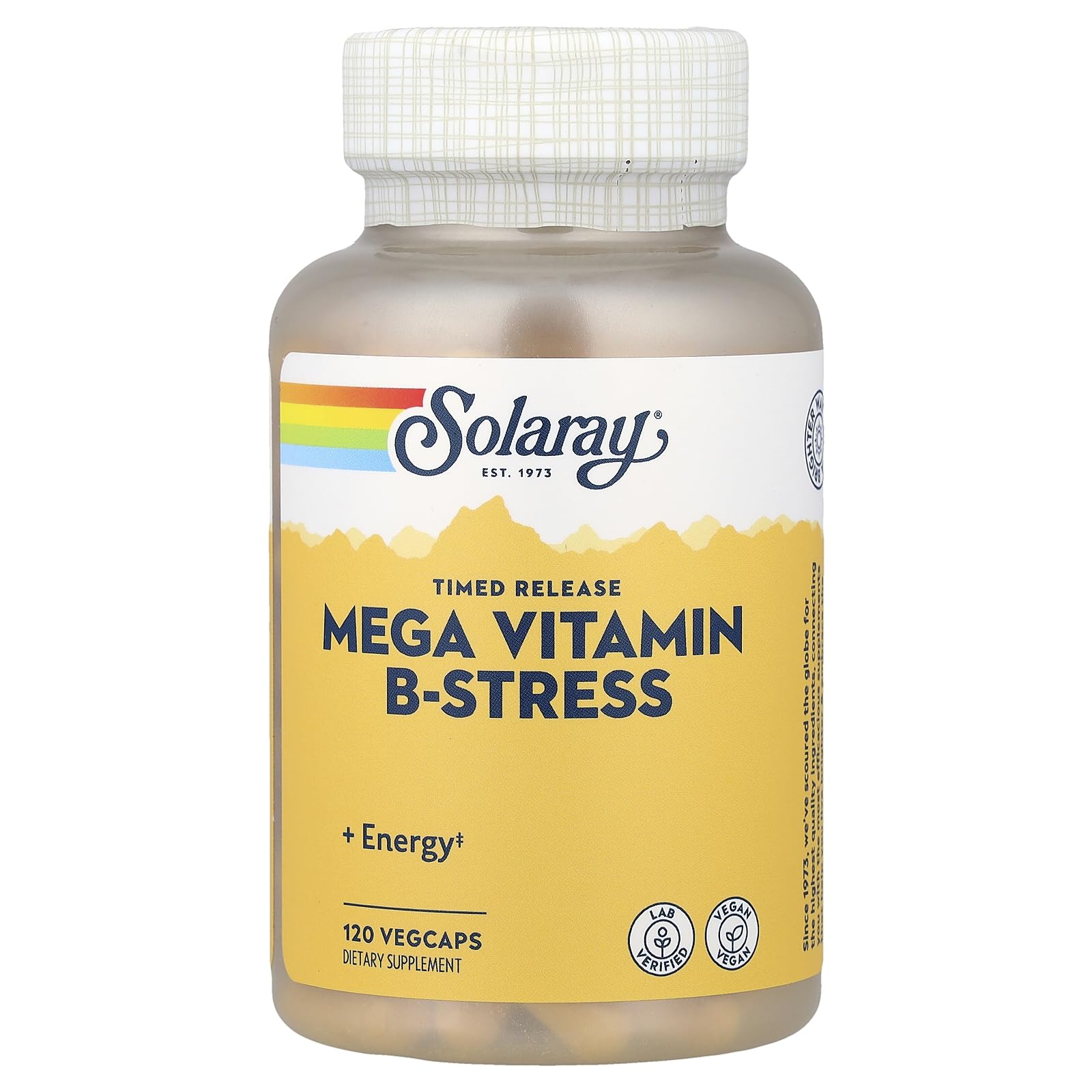 SOLARAY Mega B Stress muestra la etapa de liberación rápida para apoyar energía y concentración.