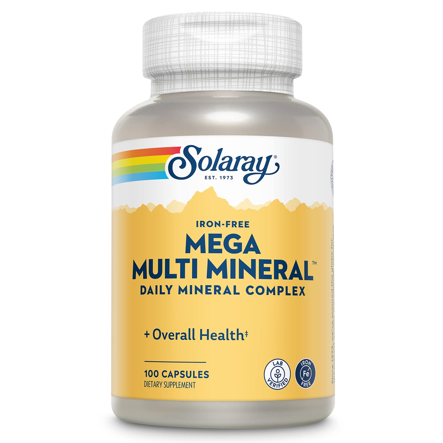 SOLARAY Mega Multi Mineral: botella del producto con minerales diarios.
