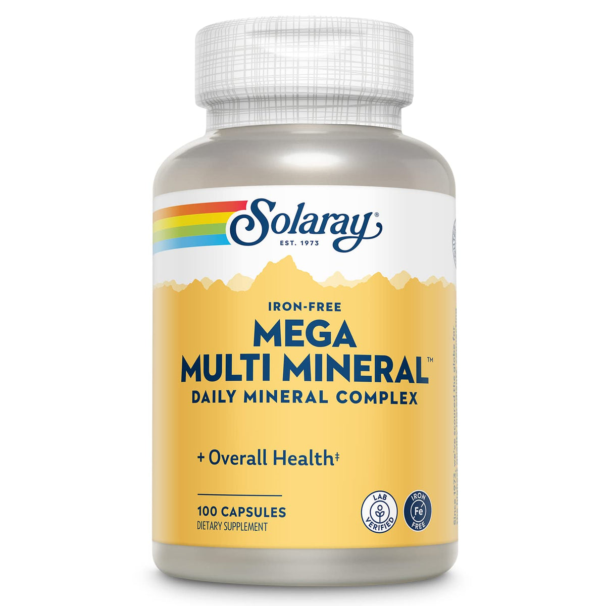 SOLARAY Mega Multi Mineral: botella del producto con minerales diarios.