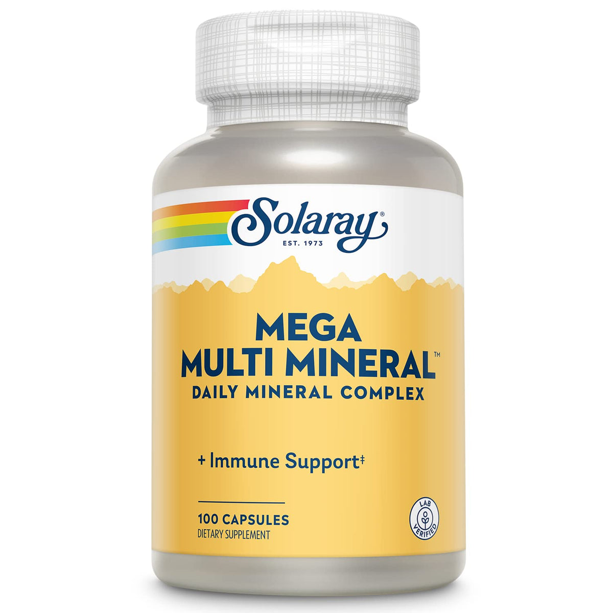 SOLARAY Mega Multimineral bote frente para uso diario.
