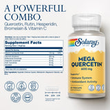 SOLARAY Mega Quercetina etiqueta mostrando quercetina y bioflavonoides.
