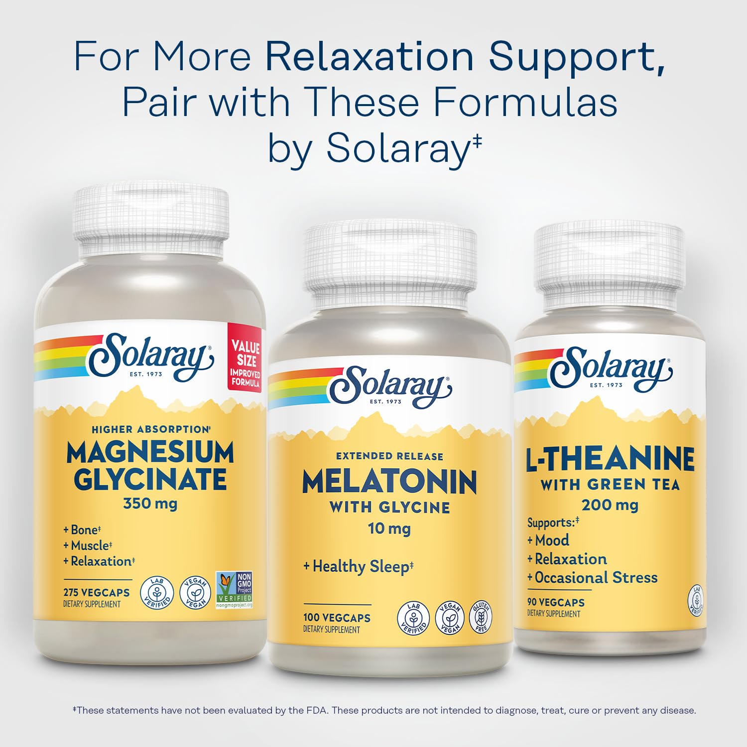 SOLARAY Melatonina, laboratorio de Utah, garantía de calidad y pureza.