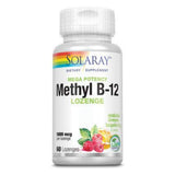SOLARAY metil B12, pastilla frambuesa-limón, apoya energía diaria y función nerviosa.