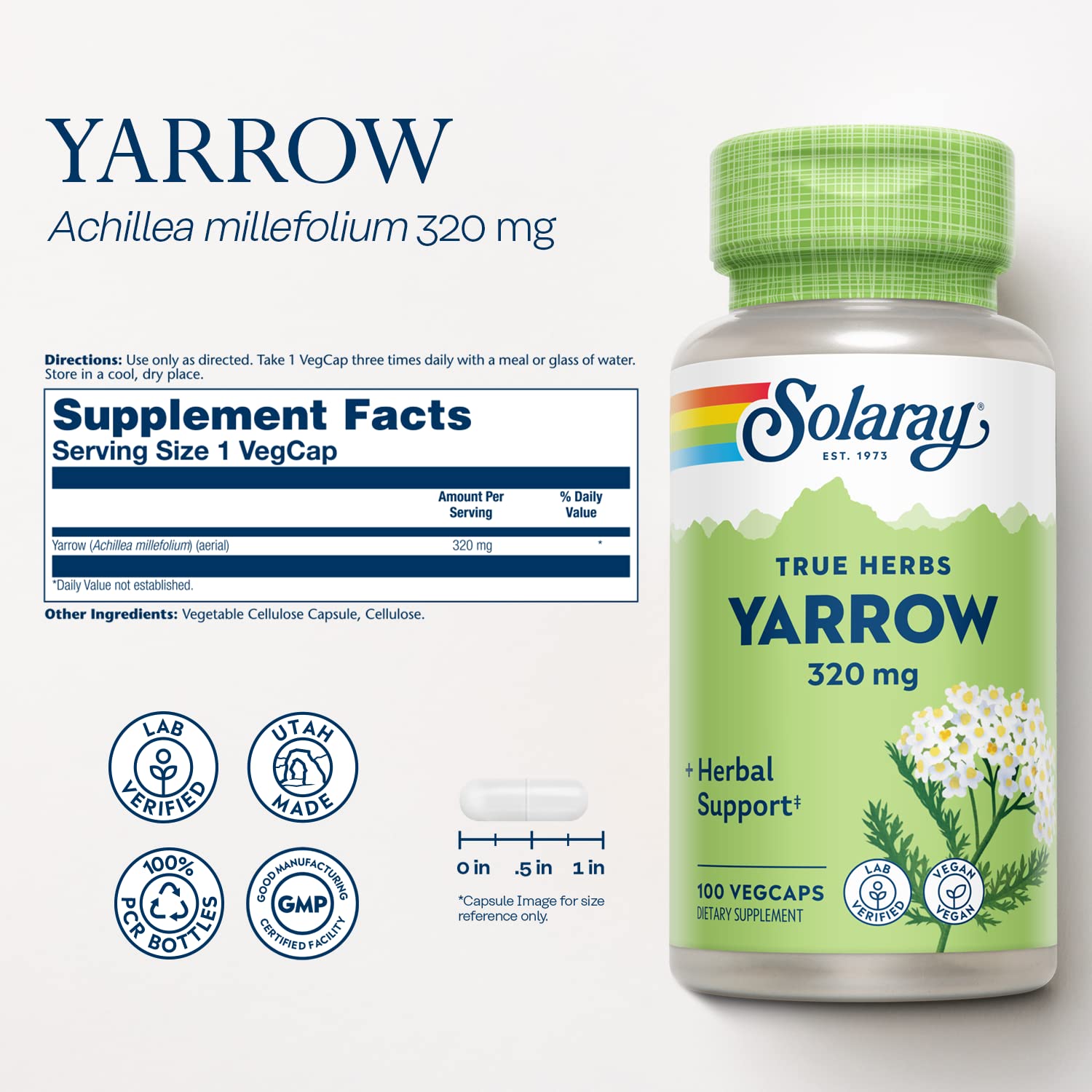 SOLARAY Milenrama 320 mg, cápsulas veganas para apoyo diario.