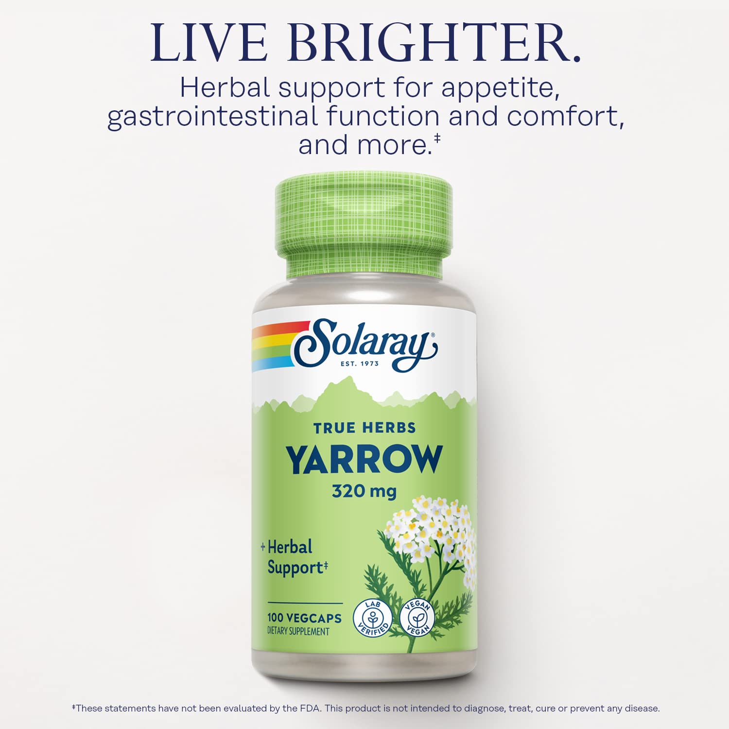 SOLARAY Milenrama 320 mg, etiqueta del producto para confianza en la compra.