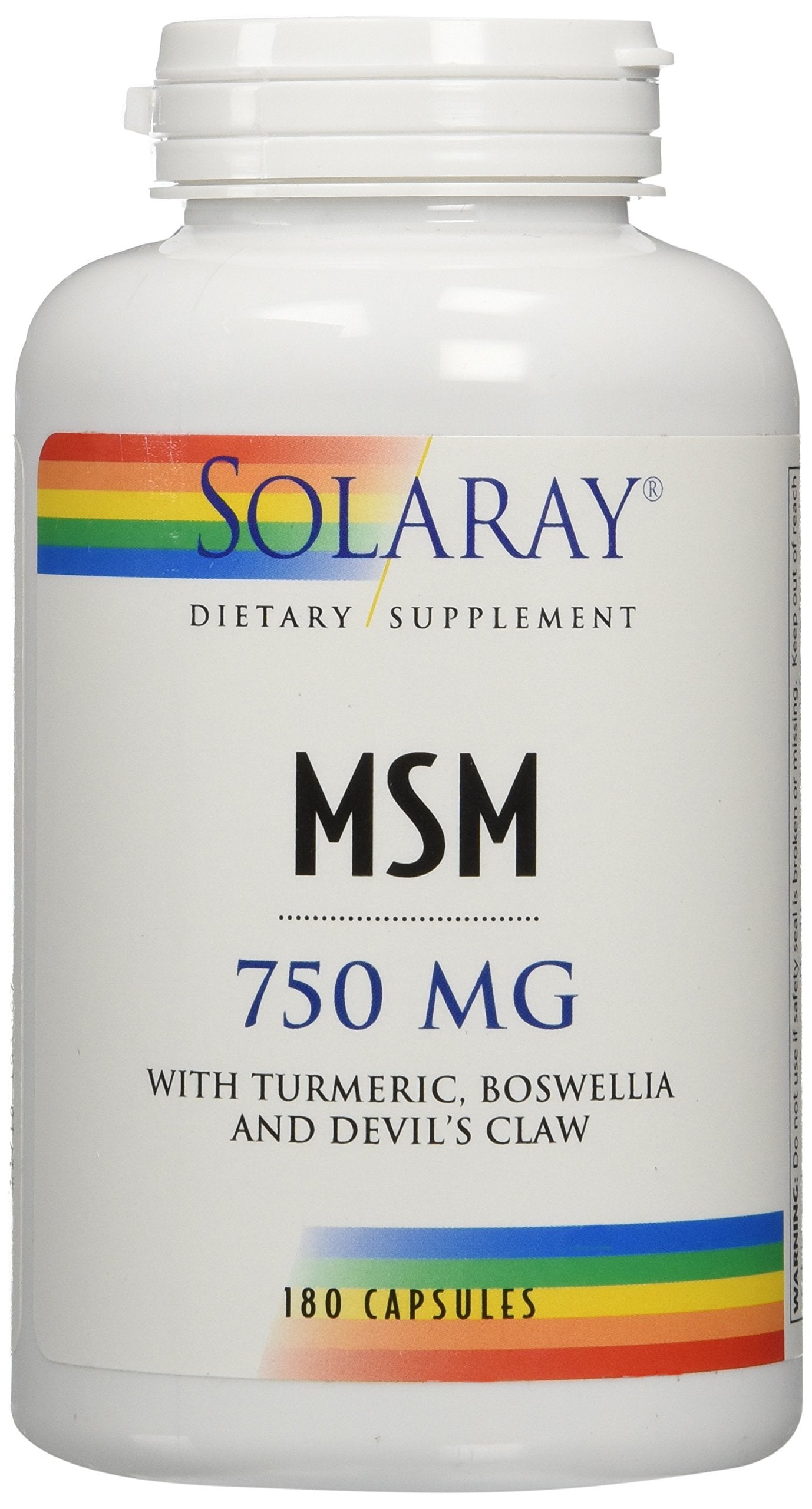 SOLARAY MSM etiqueta y envase, guía de uso y beneficios.