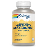 SOLARAY Multi-Vita Mega-Mineral cápsulas, apoyo a energía diaria y metabolismo.