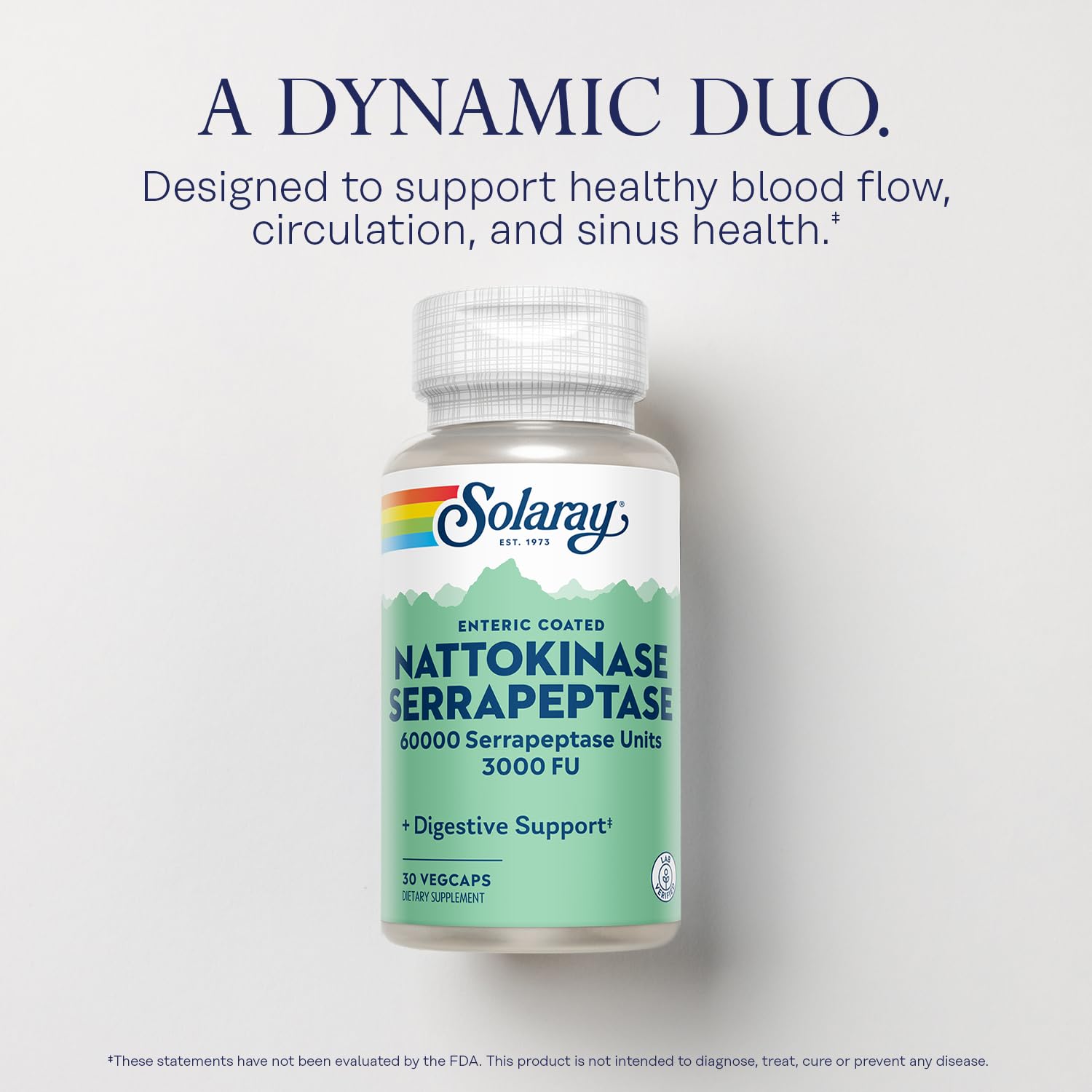 SOLARAY Nattokinase Serrapeptase: dosis diaria para uso constante