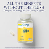 SOLARAY Niacina 500 mg cápsulas veganas para soporte diario de energía.