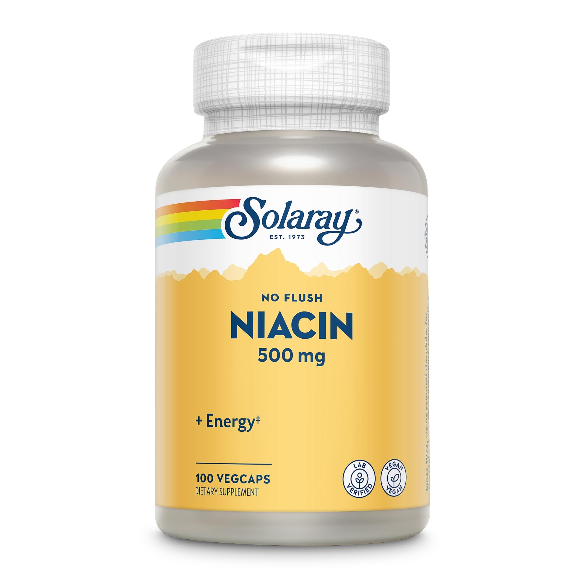 SOLARAY Niacina 500 mg envase PCR reciclable, opción ecológica.