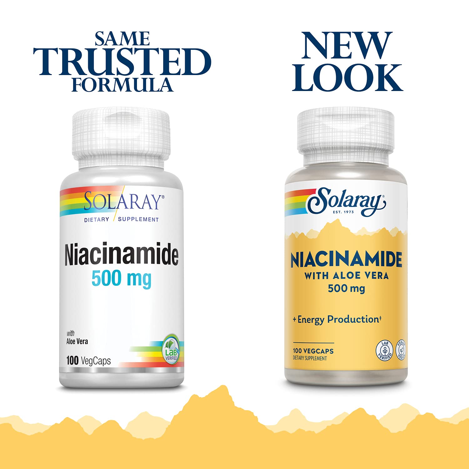 SOLARAY Niacinamida 500 mg, botella, fácil dosis diaria