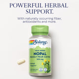 SOLARAY Nopal etiqueta frontal suplemento vegano para nutrición diaria.