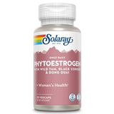 SOLARAY fitoestrógeno de uso diario, botella visible, apoyo al equilibrio hormonal.