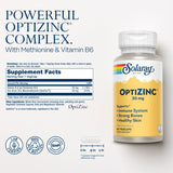 SOLARAY OptiZinc cápsulas vegetales para ingesta diaria fácil.