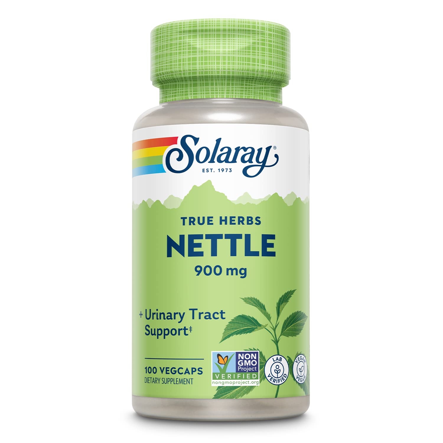 SOLARAY Ortiga Hoja 900 mg, botella, soporte urinario diario