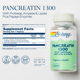 SOLARAY Pancreatin 1300: etiqueta detallada para ver composición y uso recomendado