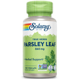 SOLARAY Perejil cápsulas 860 mg en frasco, práctico para uso diario y apoyo digestivo.