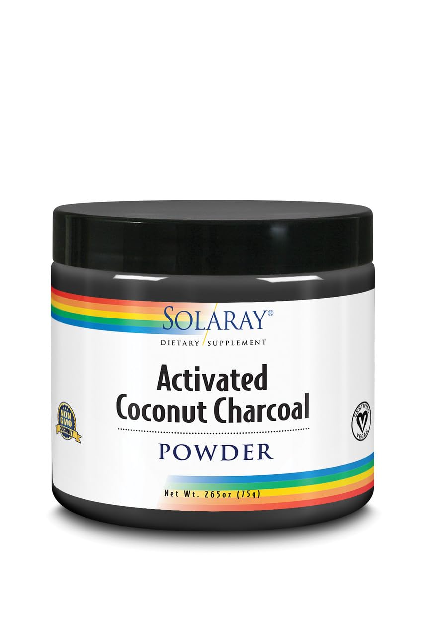 Solaray polvo carbón activado de coco para apoyar la digestión y reducir gases ocasionales